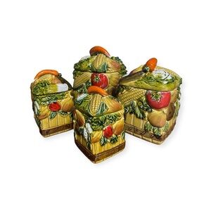 Vintage Ceramic Kitchen Canister Set